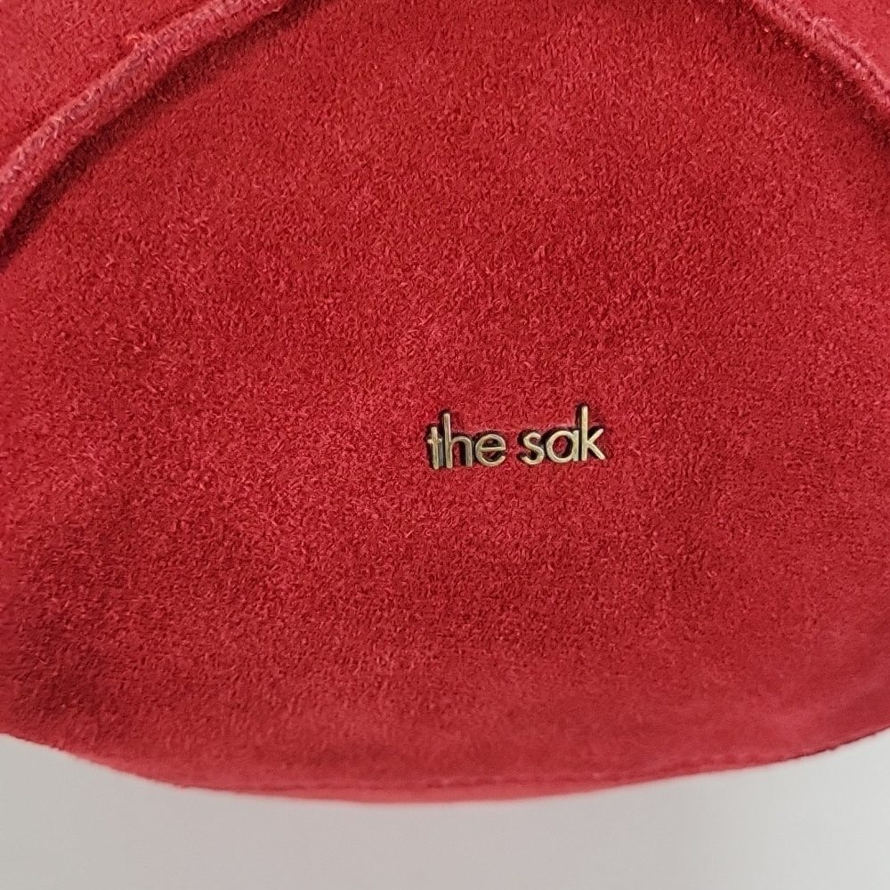 The Sak Los Feliz Red Suede Leather Tote Shoulder Bag - Picture 9 of 15